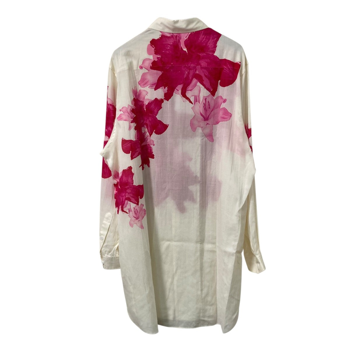 24AWCELLULOSE PINK FLOWER DESIGNED BLOUSEフラワープリントロングシャツH0 B76 219