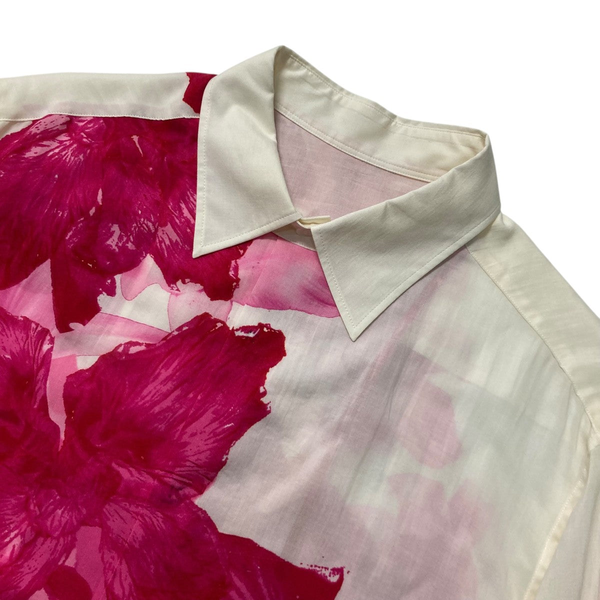 24AWCELLULOSE PINK FLOWER DESIGNED BLOUSEフラワープリントロングシャツH0 B76 219