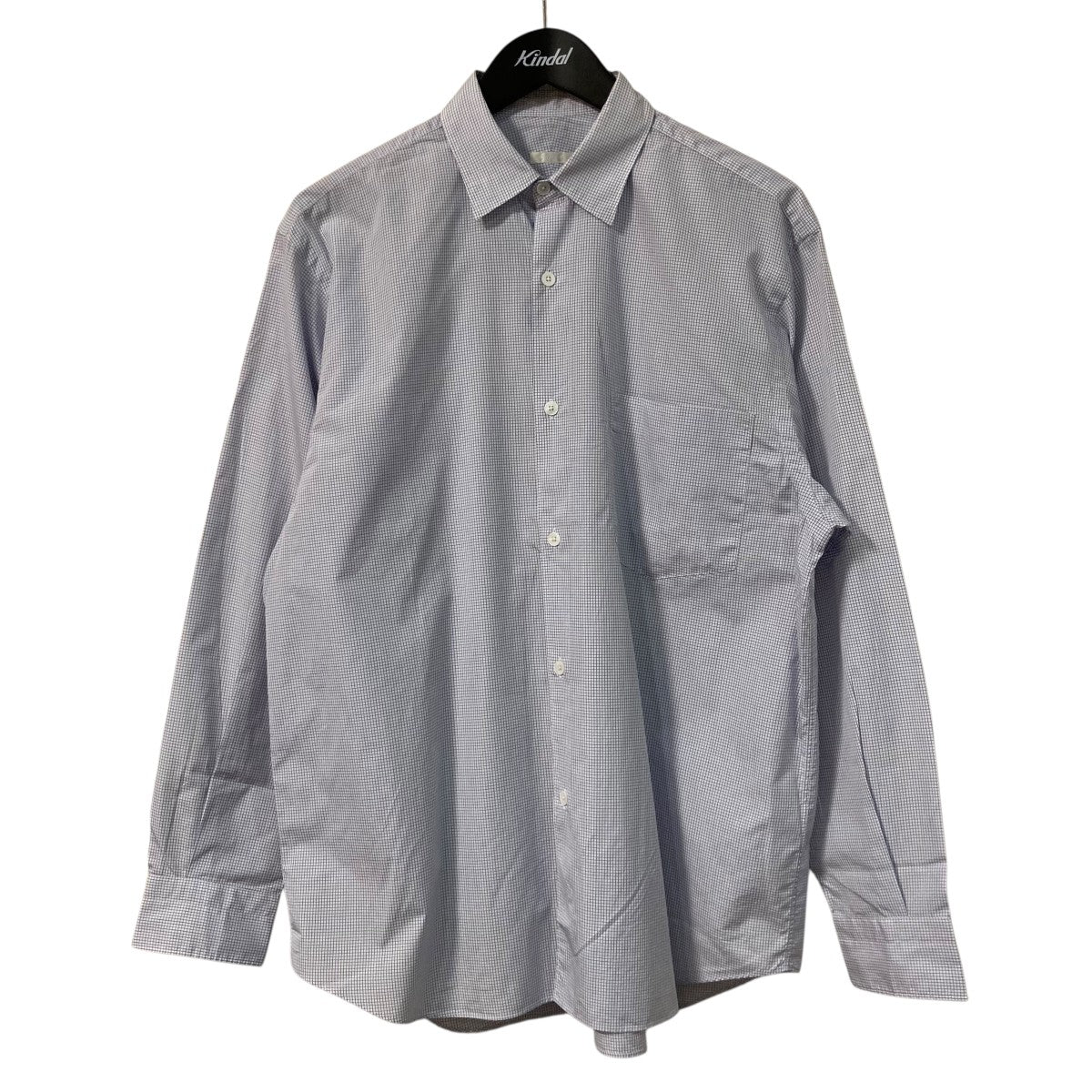 ★美品★【COMOLI】ポプリンシャツ チェック 3 COMOLI ポプリンシャツ チェック柄 サイズ3 COMOLI ポプリンshirt 3 stripe