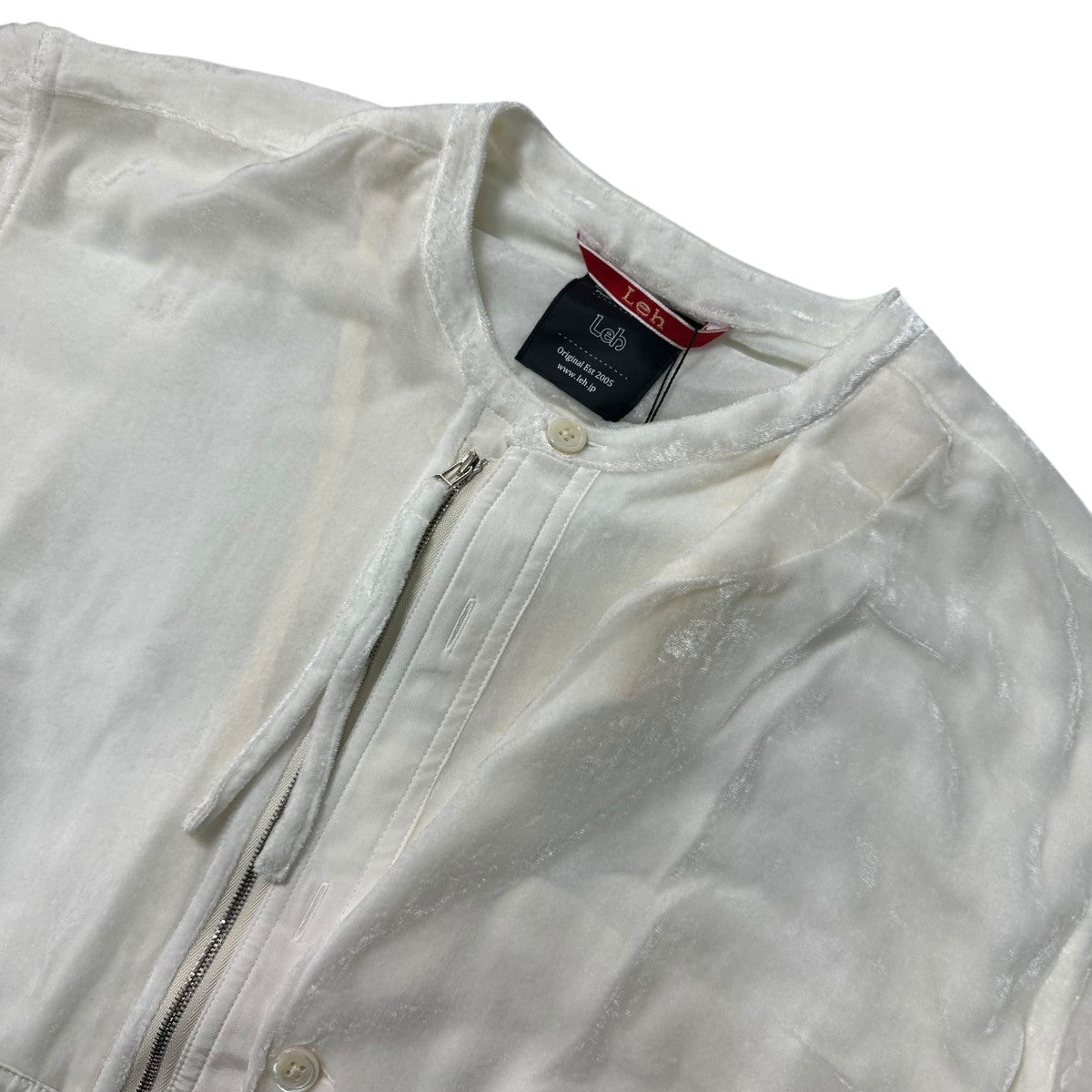 24AWZip Stand Collar SHジップアップベロアシャツジャケットLEH 1014