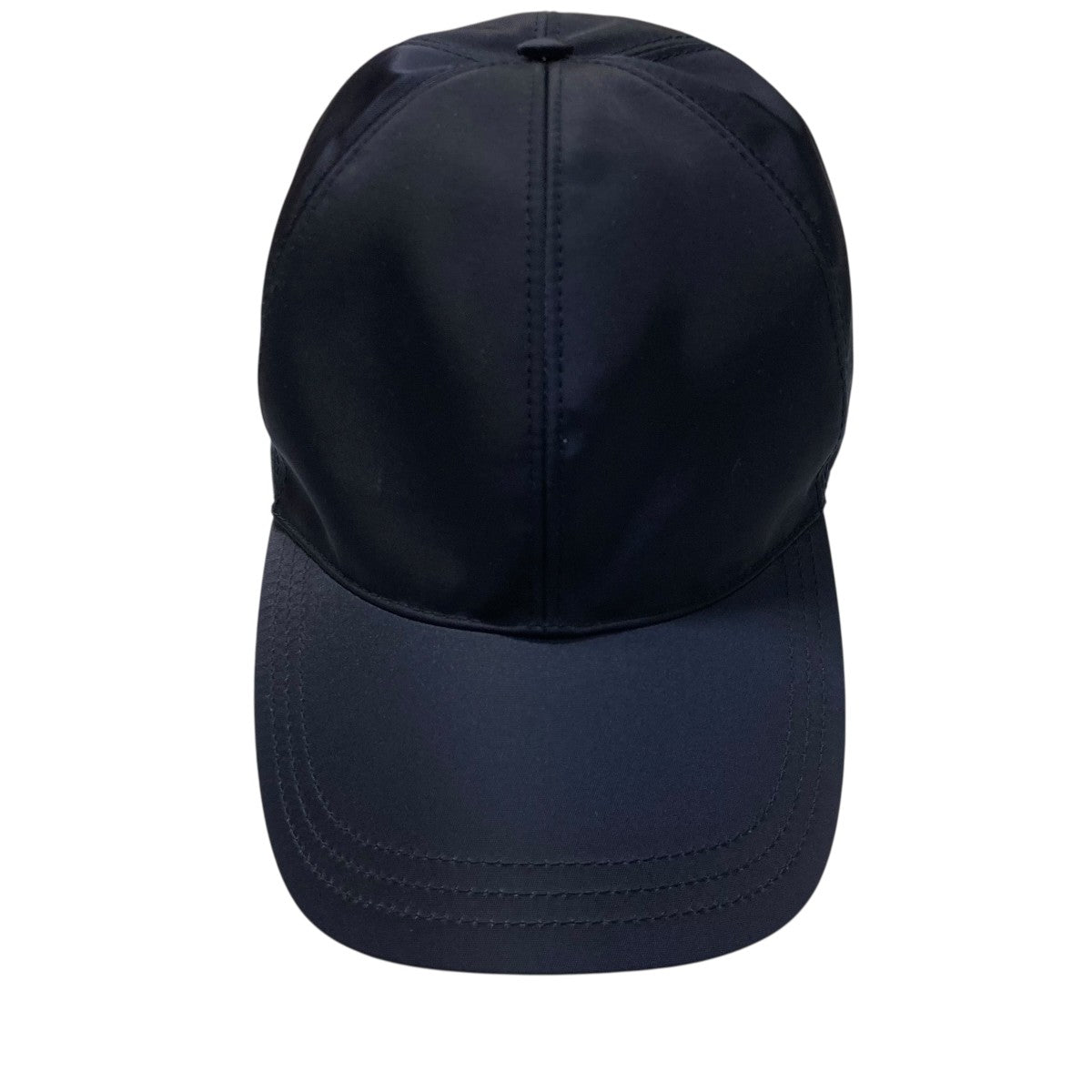 PRADA ブラック ナイロン ベースボールキャップ PRADA (プラダ) Re-Nylon エナメルメタルロゴ ベースボールキャップ