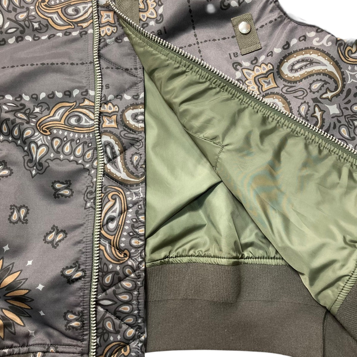 sacai(サカイ) Paisley Print Zip-Up Jacketペイズリー柄MA-1