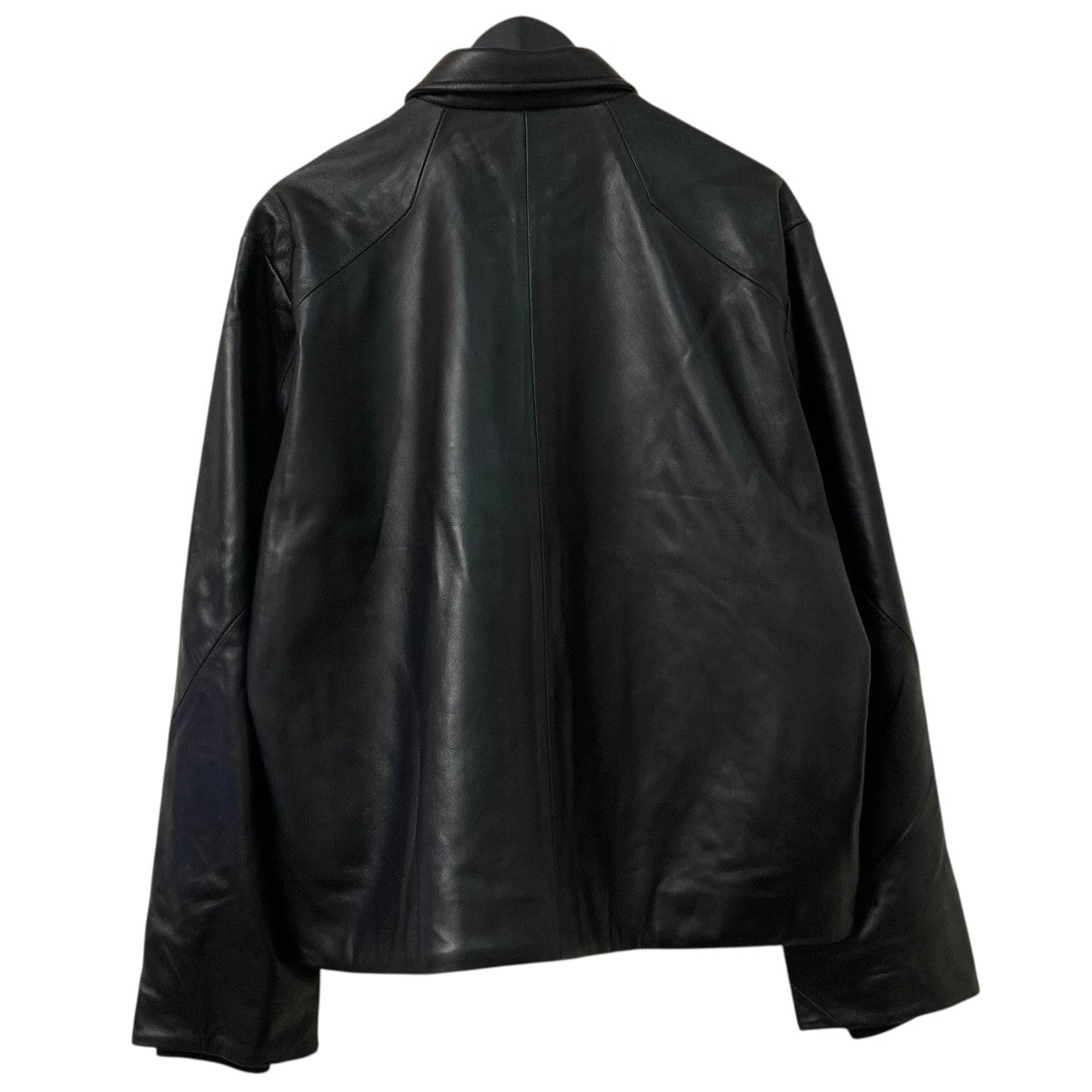 25AWTECH LEATHER ZIP JACKET BLACKラムレザージャケットBAL 2172