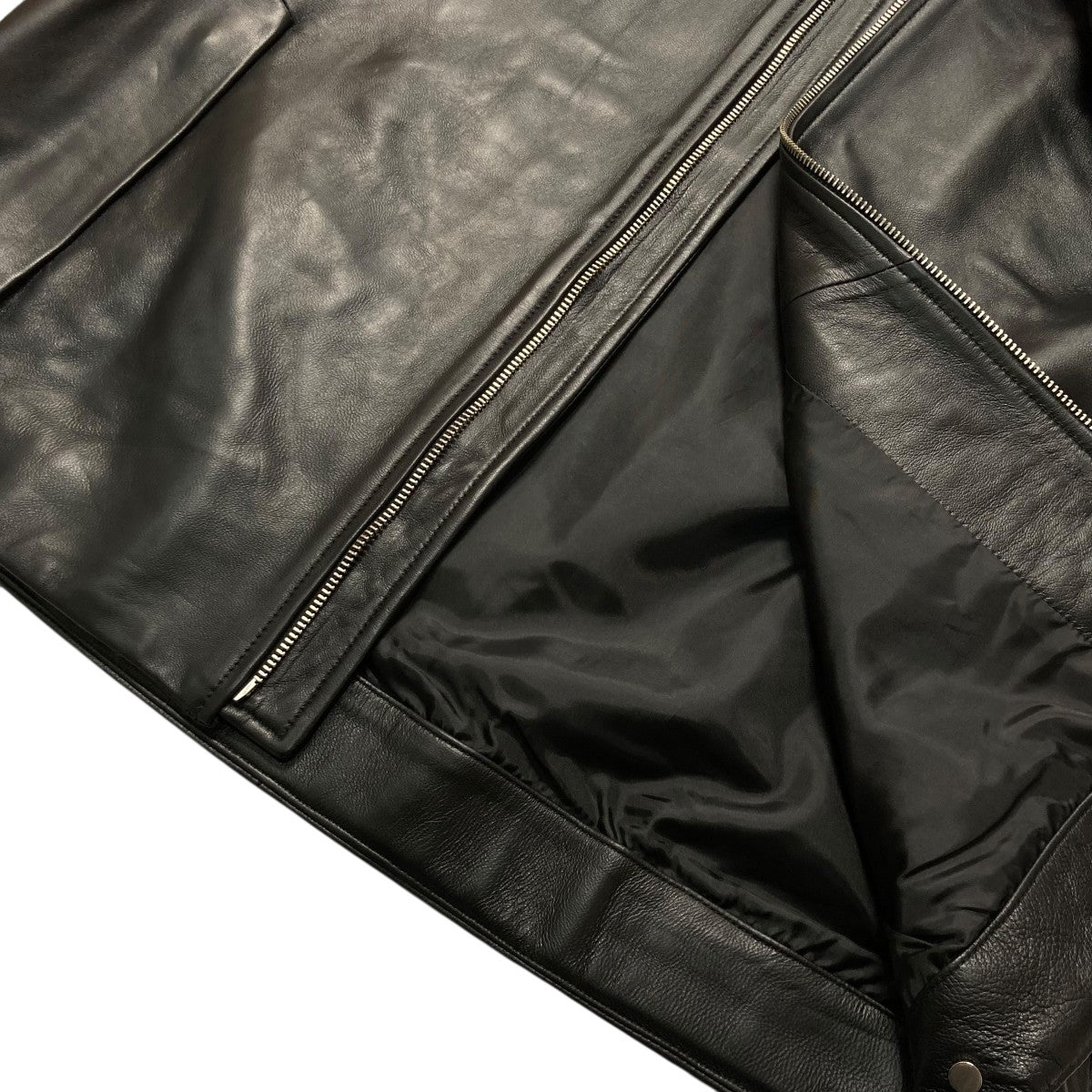 25AWTECH LEATHER ZIP JACKET BLACKラムレザージャケットBAL 2172