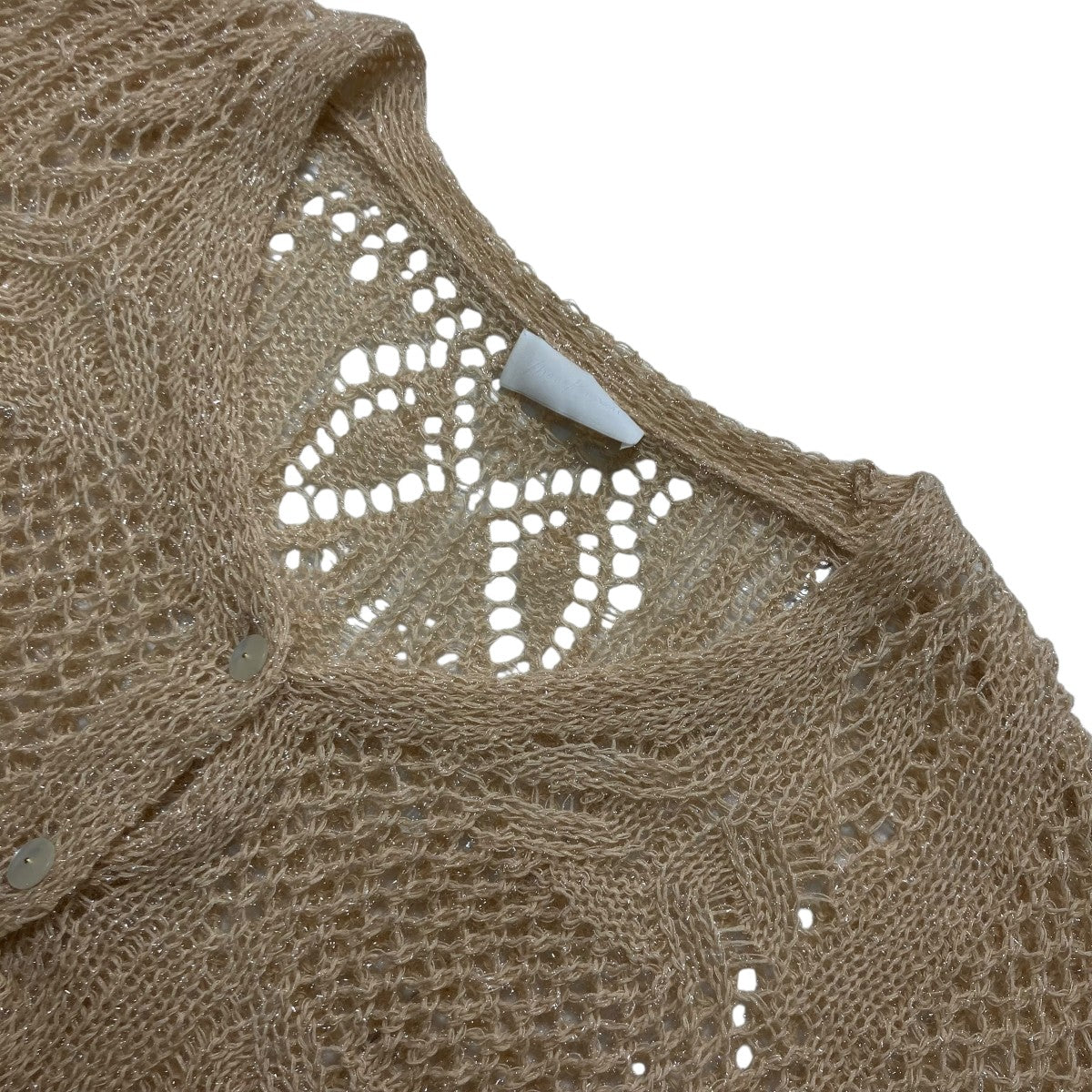 mame kurogouchi(マメクロゴウチ) Botanical Pattern Knitted Lame