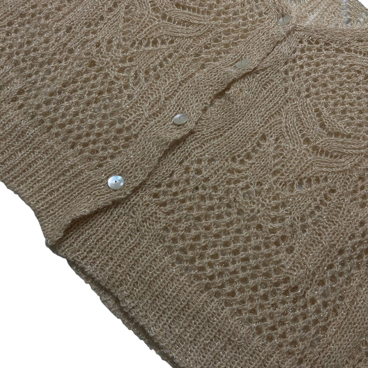 mame kurogouchi(マメクロゴウチ) Botanical Pattern Knitted Lame