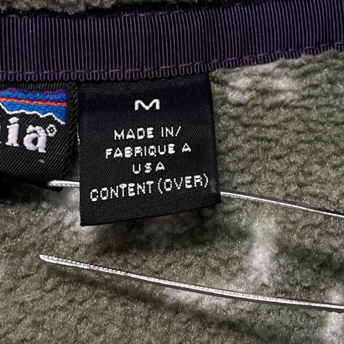 patagonia USA製　Lサイズ Patagonia(パタゴニア) USA製 シンチラ 雪柄フリースジャケット 黄緑