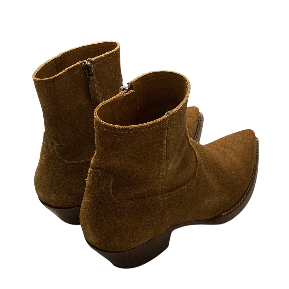 【良品】SAINT LAURENT PARIS 本革 サイドジップ 41 Saint Laurent Paris(サンローランパリ) サイドジップブーツ ブラウン