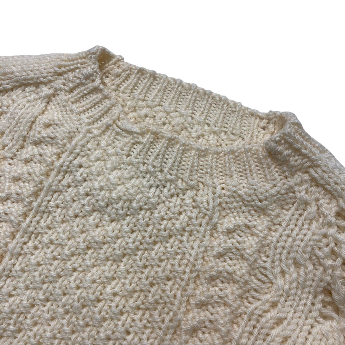 Maison Margiela 21AWdestroyed wool sweater厚手ケーブル編みニットS50GP0252 S17833 古着・中古-3枚目のアイテム画像