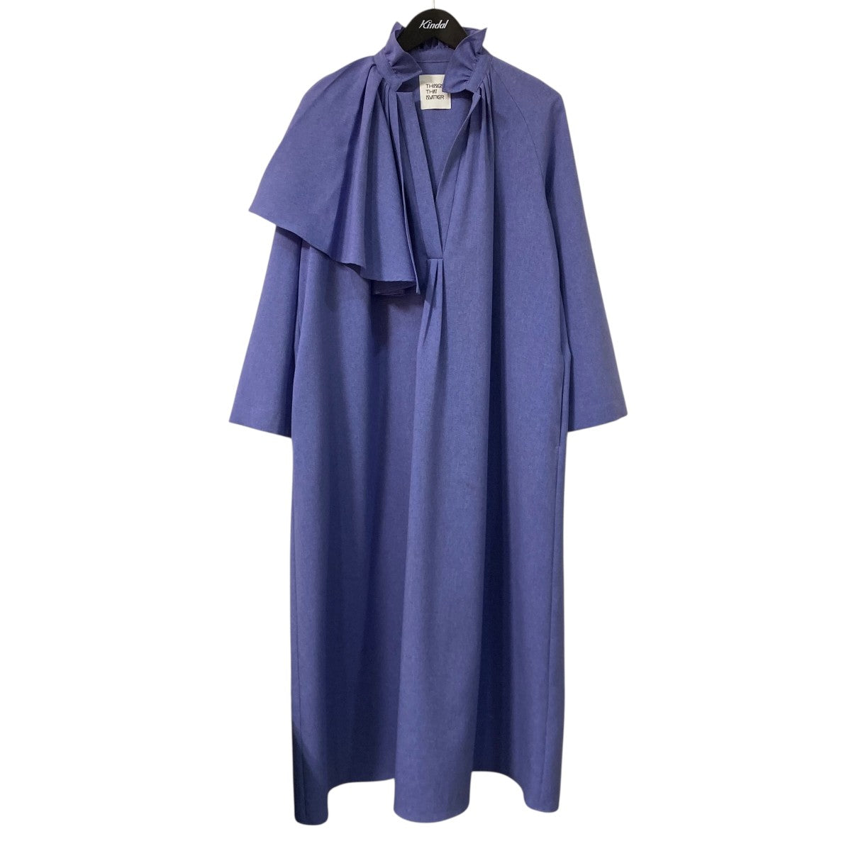 MELANGE ASYMMETRY FLARE MAXI DRESS長袖ワンピース0582TM0192P