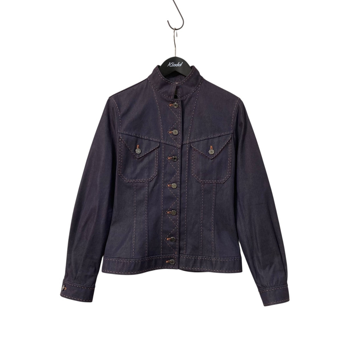 HERMES シルク混ステッチデニムジャケット 古着・中古-1枚目のアイテム画像