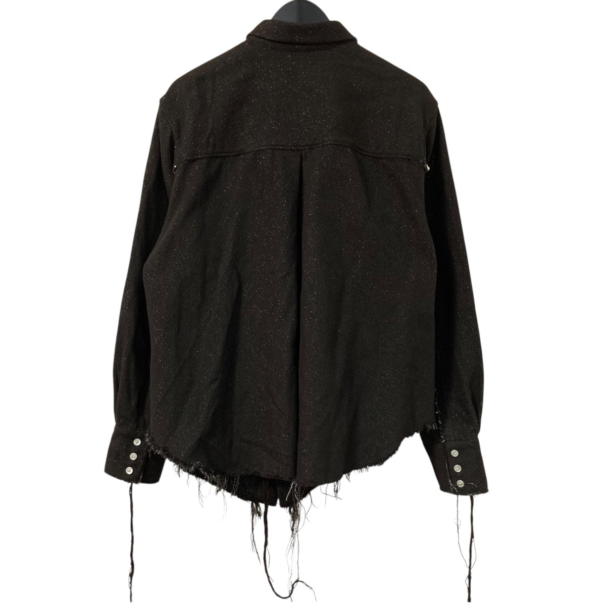 24AWGLITTER NEL DAMAGE SHIRTS DARK BROWN LAMEグリッターシャツジャケットMID24AW SH10