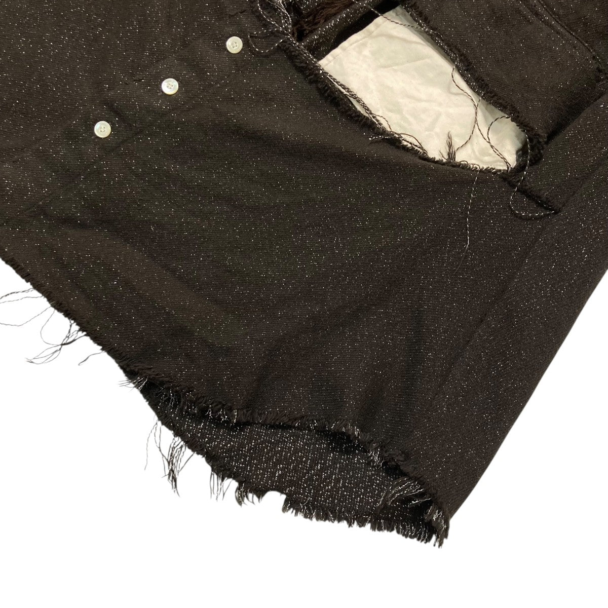24AWGLITTER NEL DAMAGE SHIRTS DARK BROWN LAMEグリッターシャツジャケットMID24AW SH10