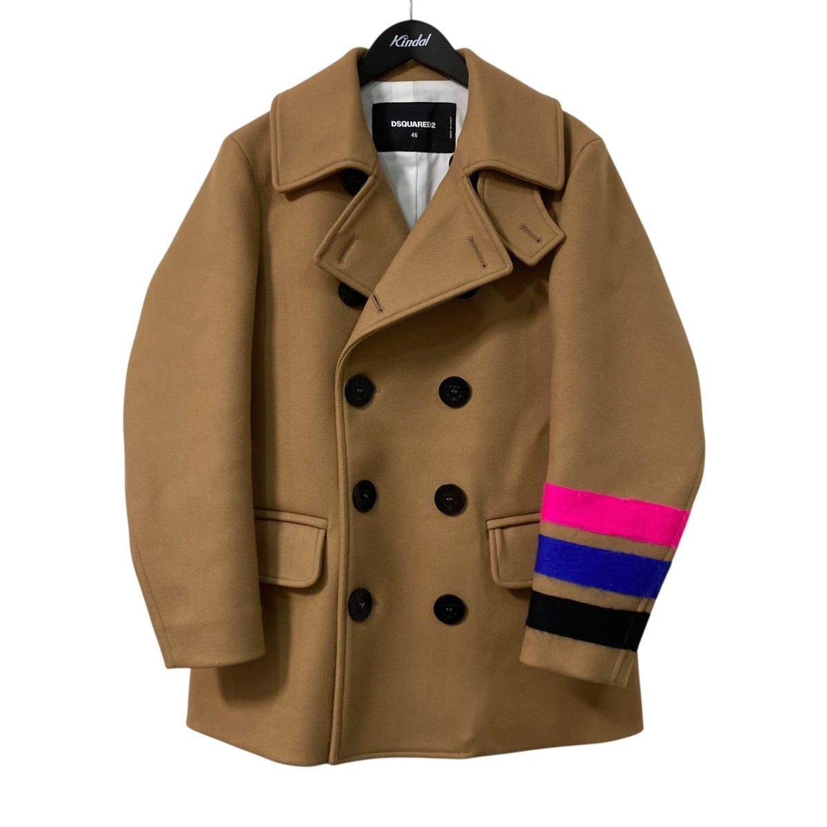 22AWDouble Breasted Peacoat袖装飾PコートS74AA0264 S53003