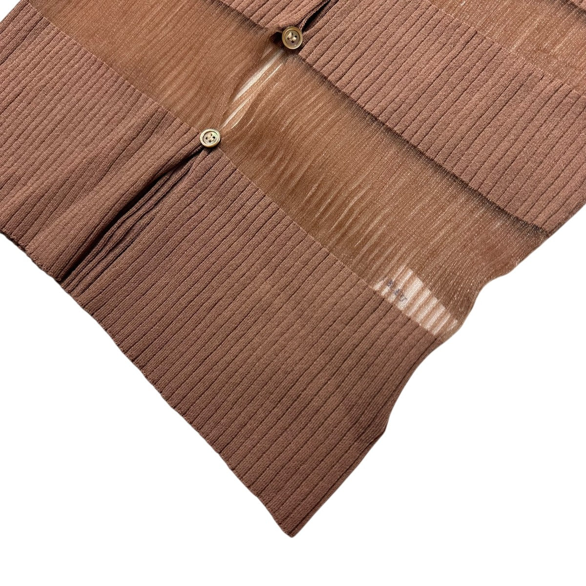 LE CIEL BLEU Sheer Rib Stripes Knitリブストレッチボーダーカーディガン27s61206 古着・中古-5枚目のアイテム画像