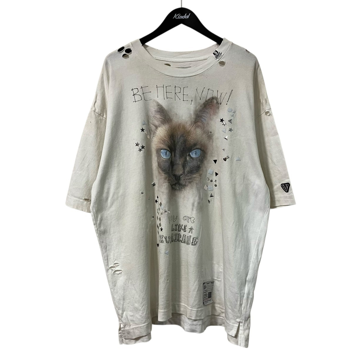 Maison MIHARA YASUHIRO 25AWEMBELLISHED DISTRESSED TEEスタッズダメージＴシャツJ15TS752 古着・中古-1枚目のアイテム画像