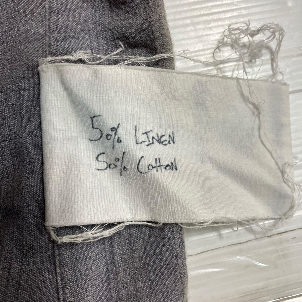 リネン混長袖シャツ