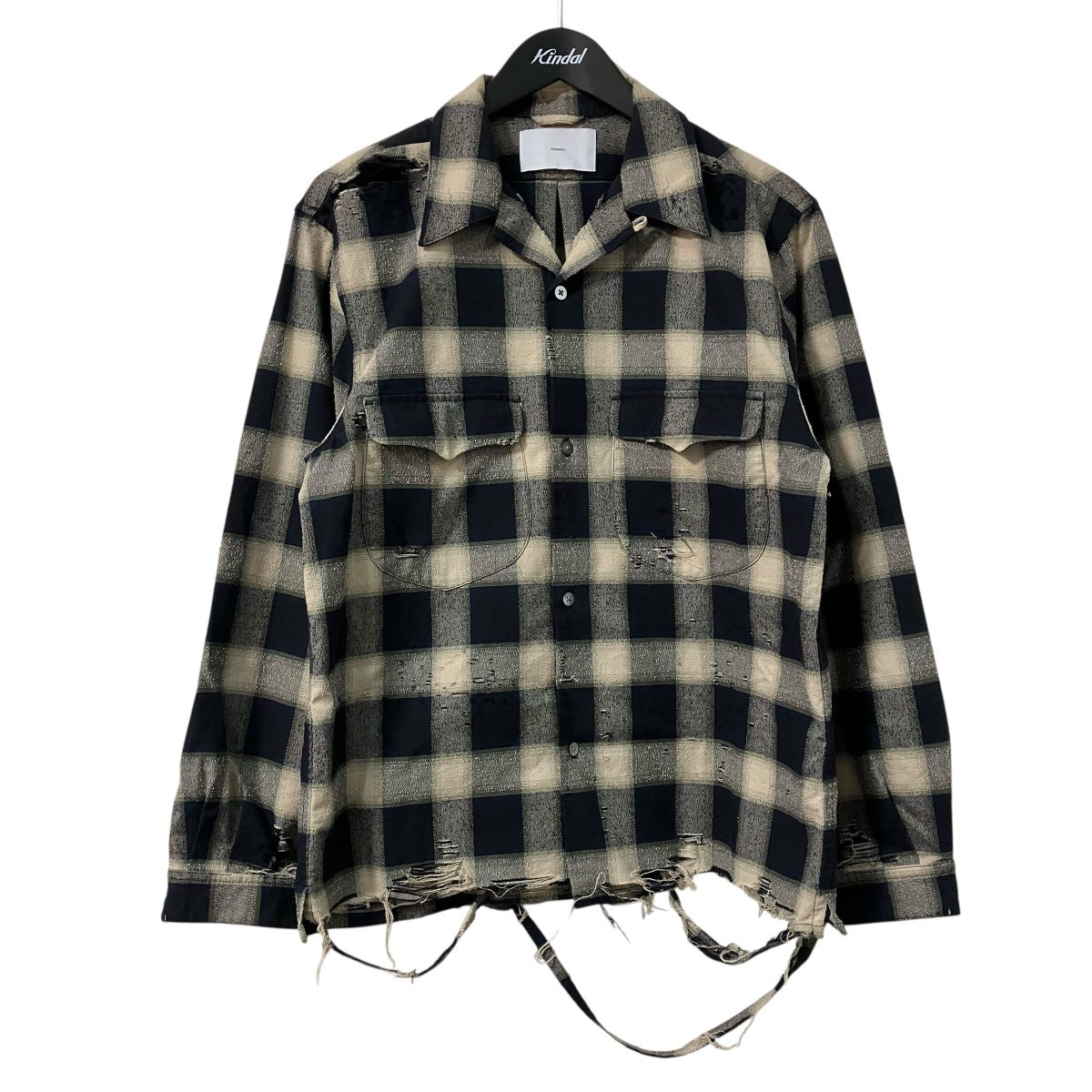 SUGARHILL OMBRE CRASHED SHIRT オンブレクラッシュシャツチェックダメージシャツ22AWSH13 古着・中古-1枚目のアイテム画像