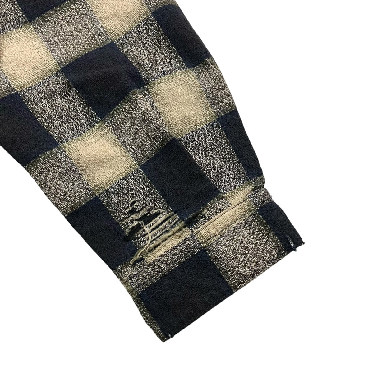 SUGARHILL OMBRE CRASHED SHIRT オンブレクラッシュシャツチェックダメージシャツ22AWSH13 古着・中古-4枚目のアイテム画像