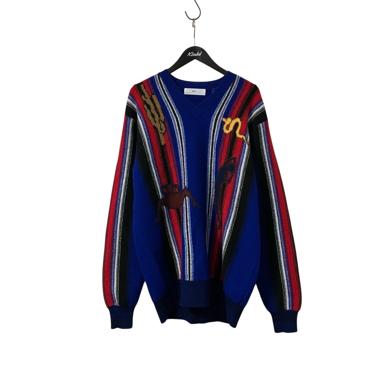 TOGA VIRILIS KNIT PULLOVERストライプ柄Vネックニットtv22-xn301 古着・中古-1枚目のアイテム画像