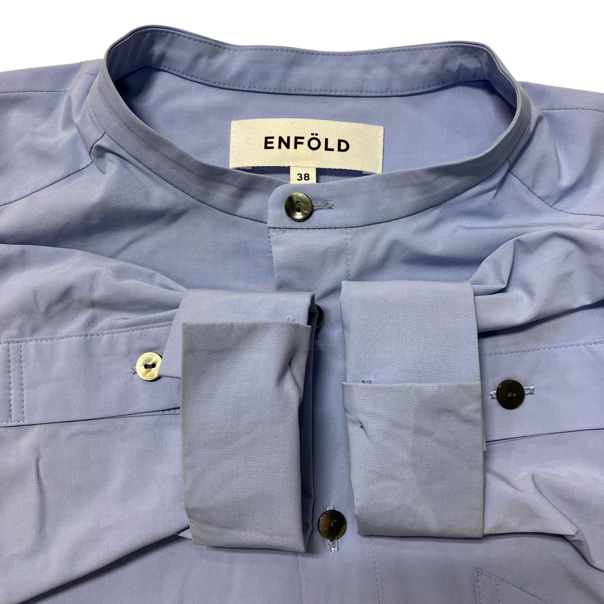 ENFOLD(エンフォルド) 25SSWIDE BOX SHIRTスタンドカラーフレアシャツ