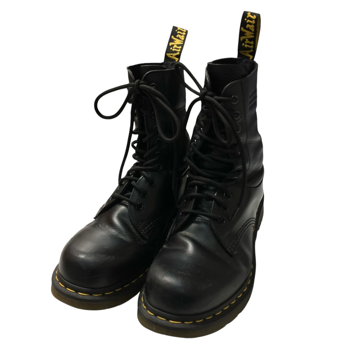 Maison Margiela×Dr．Martens 10ホールレースアップアンクルブーツレザーミドルブーツ 古着・中古-1枚目のアイテム画像
