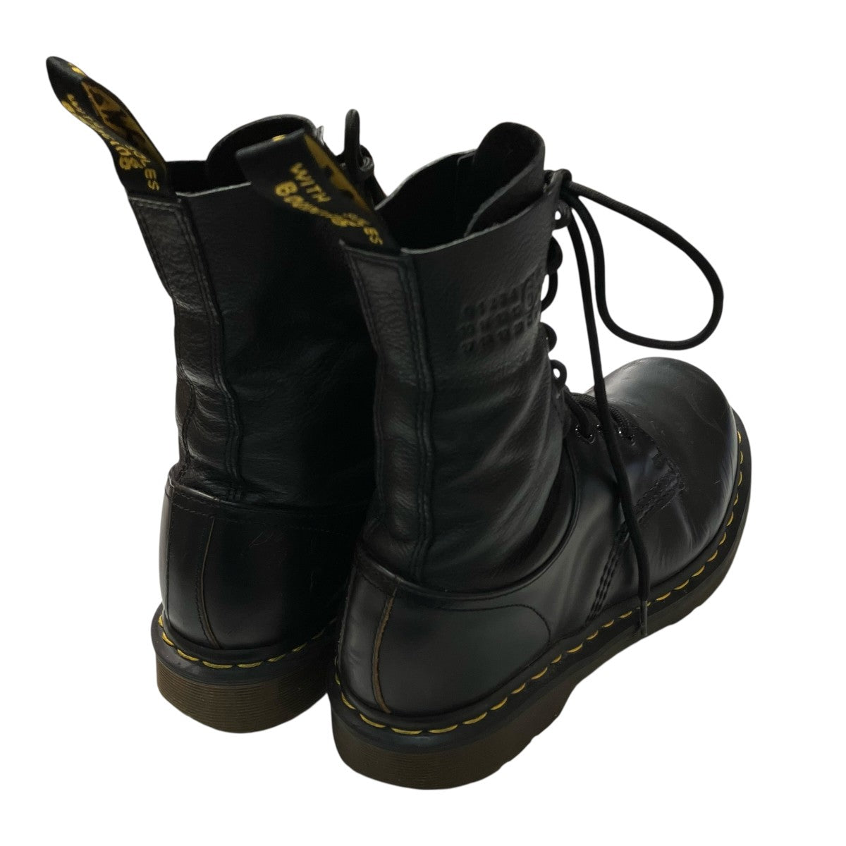 Maison Margiela×Dr．Martens 10ホールレースアップアンクルブーツレザーミドルブーツ 古着・中古-2枚目のアイテム画像