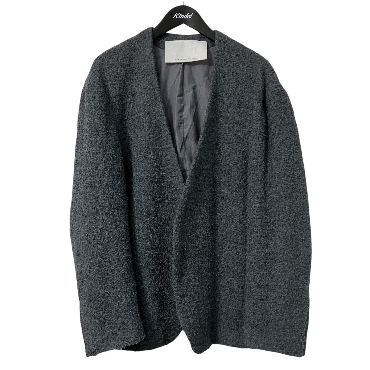 NONNOTTE DRAPING NO COLLAR N JACKETツイードジャケット 古着・中古-1枚目のアイテム画像
