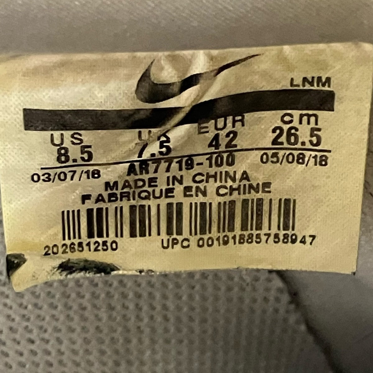 NIKE ロ―カットスニーカーAR7719 100 古着・中古-6枚目のアイテム画像