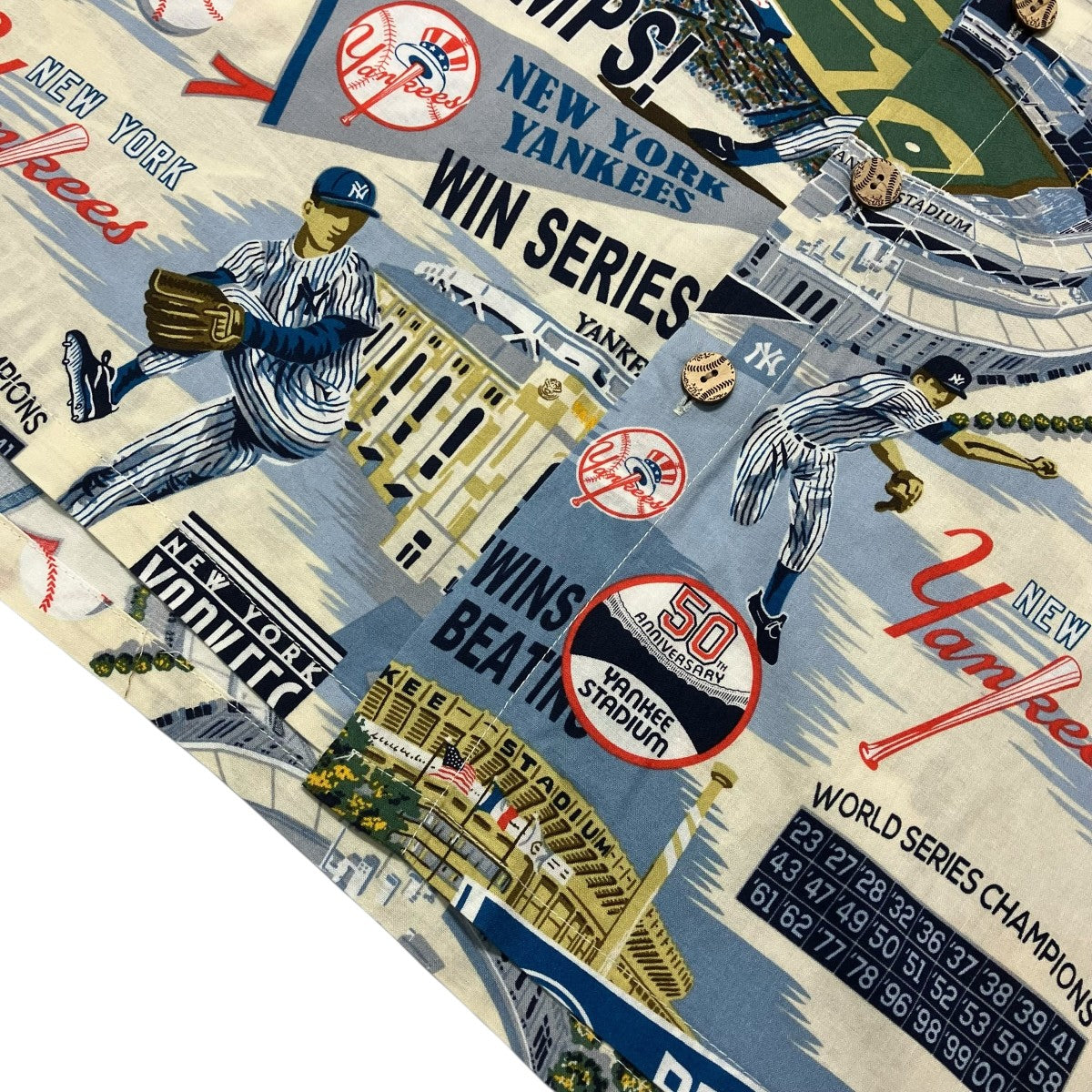 reyn spooner×NEW YORK YANKEES アロハシャツ 古着・中古-5枚目のアイテム画像