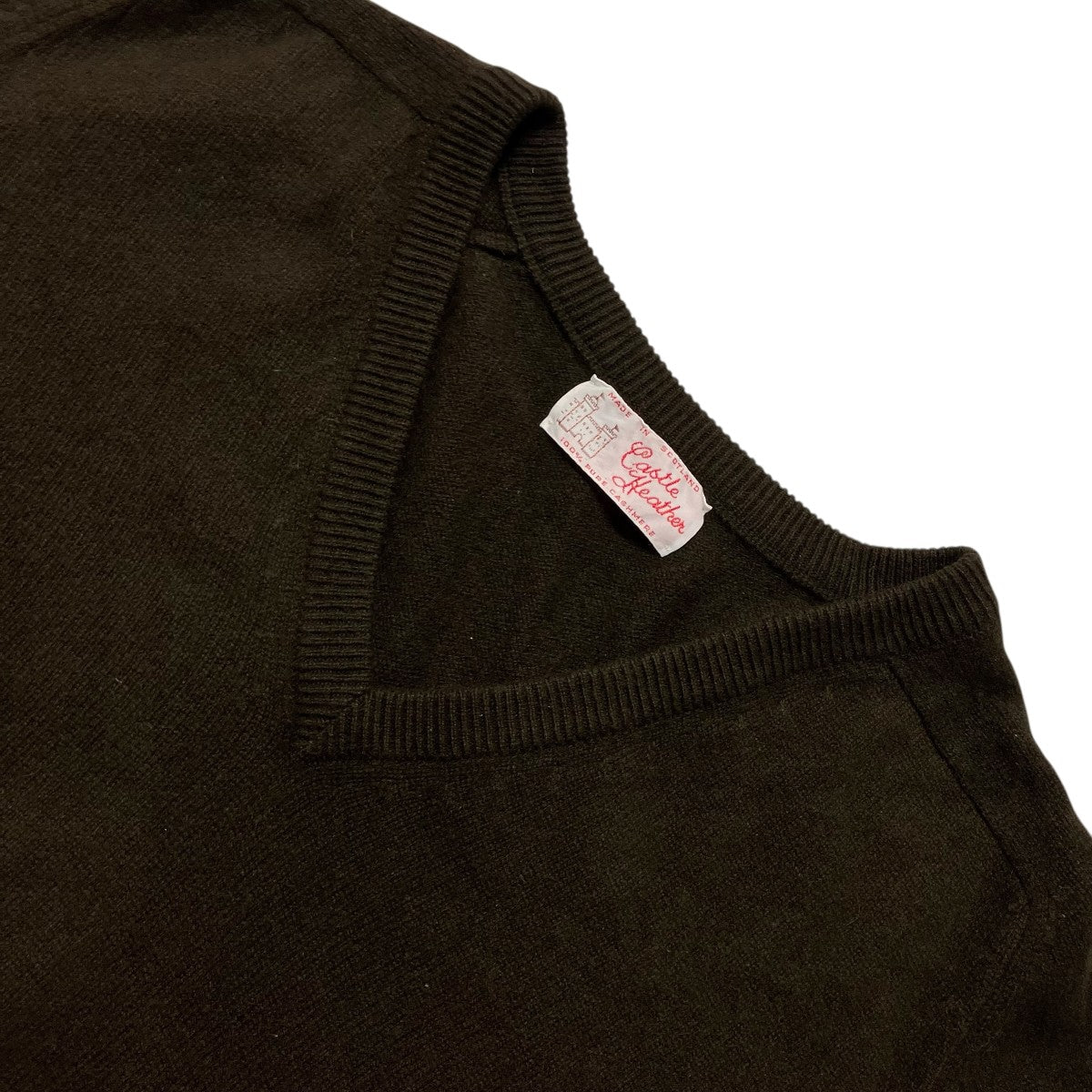 Castle Heather カシミヤ スコットランド製Vネックセーター 古着・中古-3枚目のアイテム画像