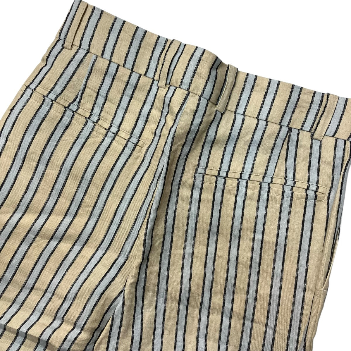 Nobuyuki Matsui ストライプヘンプペーパースラックス 古着・中古-4枚目のアイテム画像
