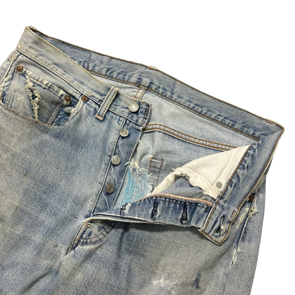 LEVI’S 66前期ビッグEダメージデニムパンツ501 古着・中古-3枚目のアイテム画像