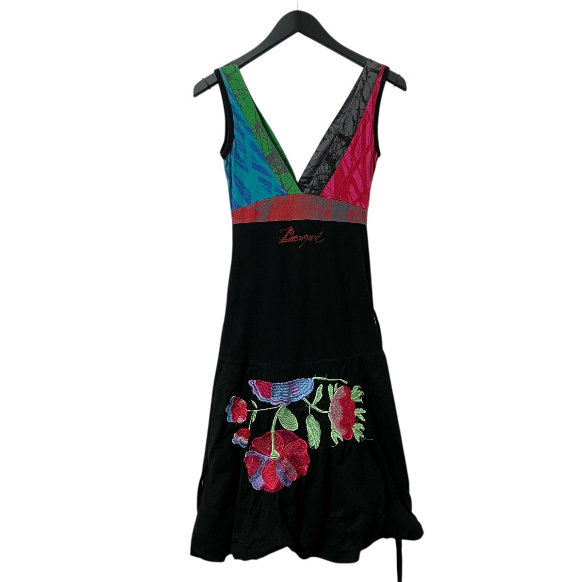 Desigual 花刺繍Vネックワンピース91V2816 古着・中古-2枚目のアイテム画像