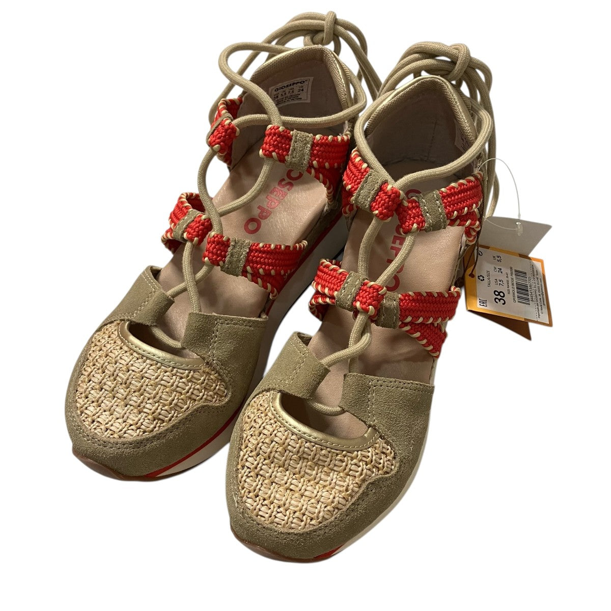 GIOSEPPO GRISWOLDレースアップサンダル 古着・中古-1枚目のアイテム画像