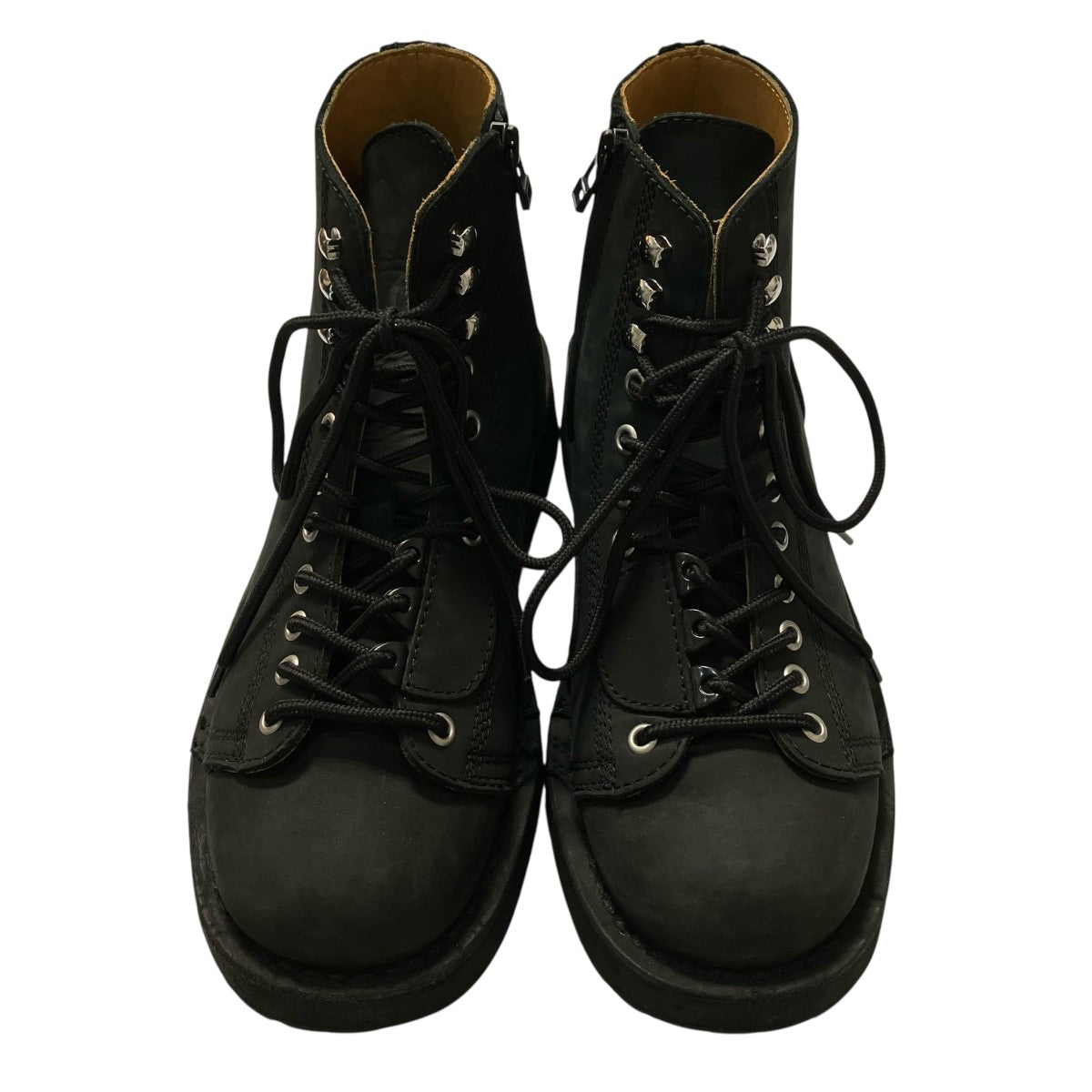 REGULATION Yohji Yamamoto MAT SMOOTH LEATHER ZIP BIKER BOOTSミドルブーツHL E54 765 古着・中古-3枚目のアイテム画像