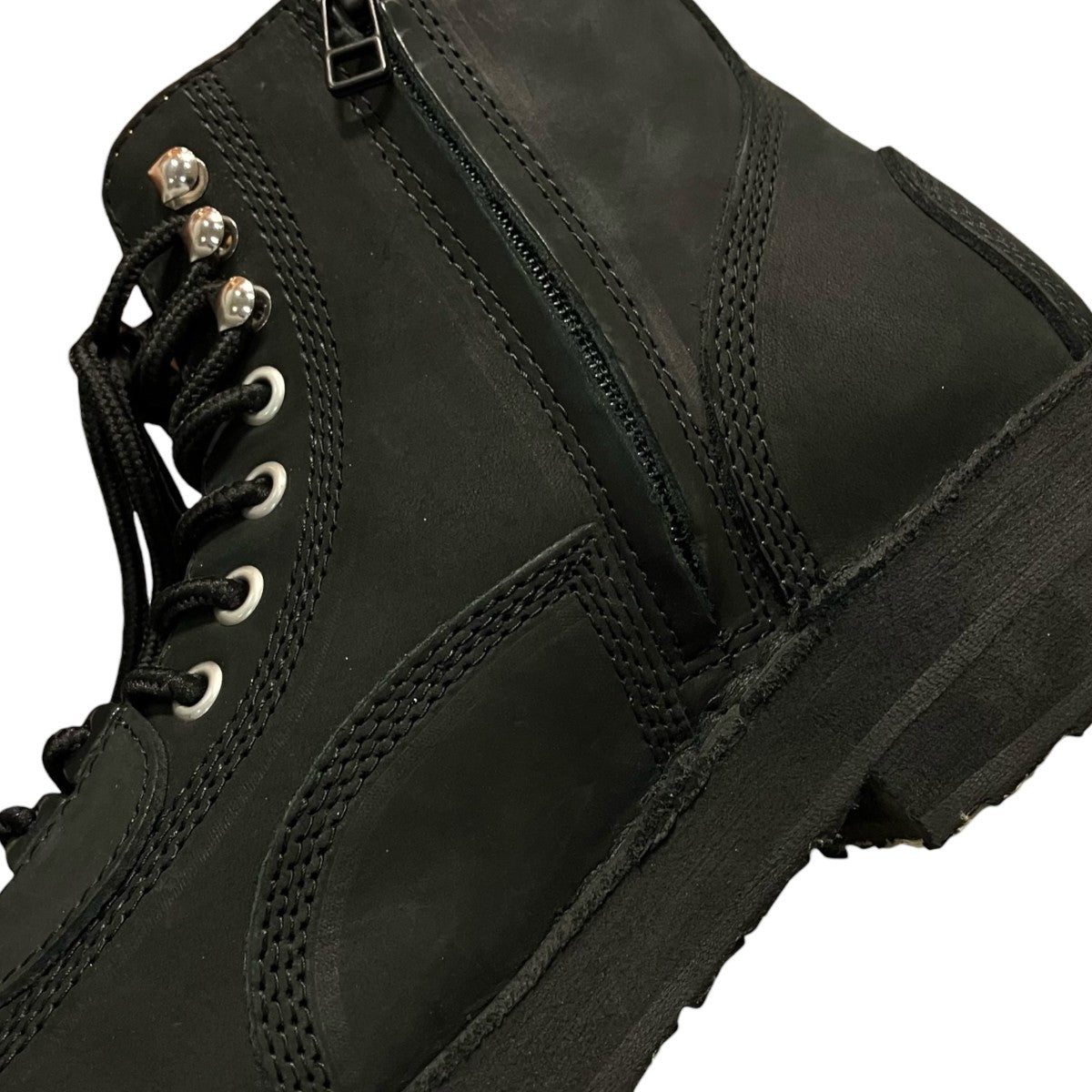REGULATION Yohji Yamamoto MAT SMOOTH LEATHER ZIP BIKER BOOTSミドルブーツHL E54 765 古着・中古-6枚目のアイテム画像