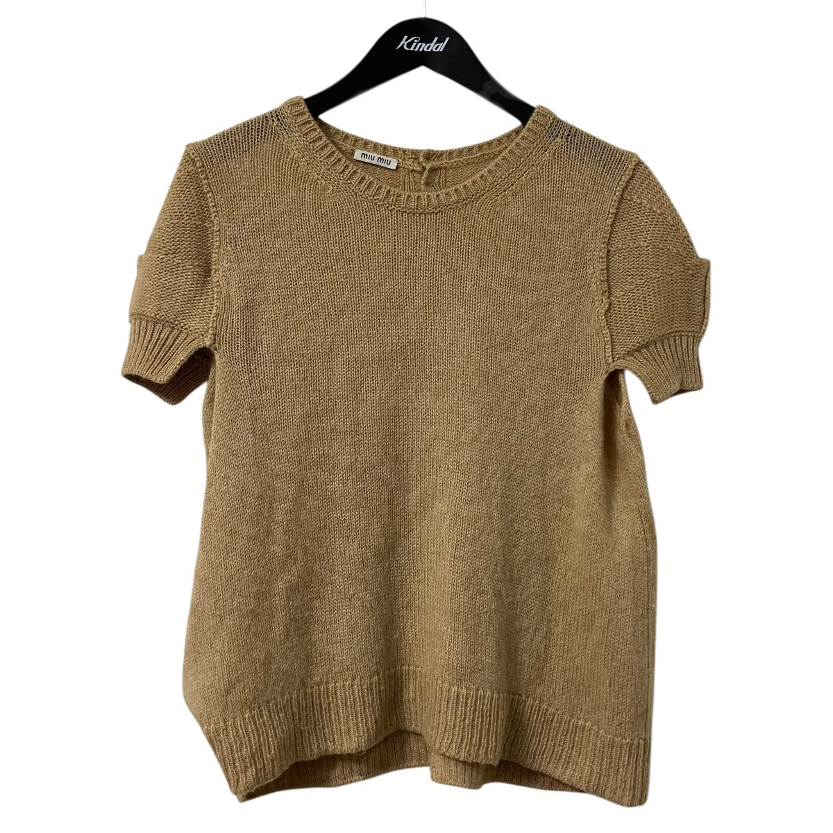 MIU MIU バックボタン半袖ニットMMN193 古着・中古-1枚目のアイテム画像