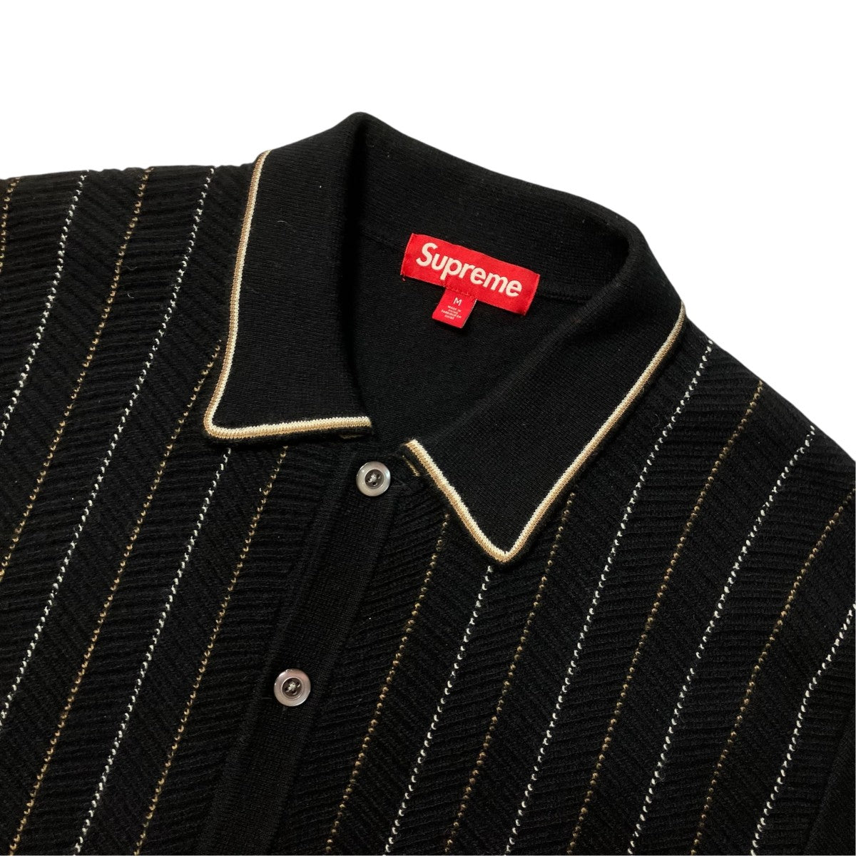 Supreme ストライプ カーディガン Lサイズ Supreme(シュプリーム) 25SS Herringbone Cardigan ストライプニット