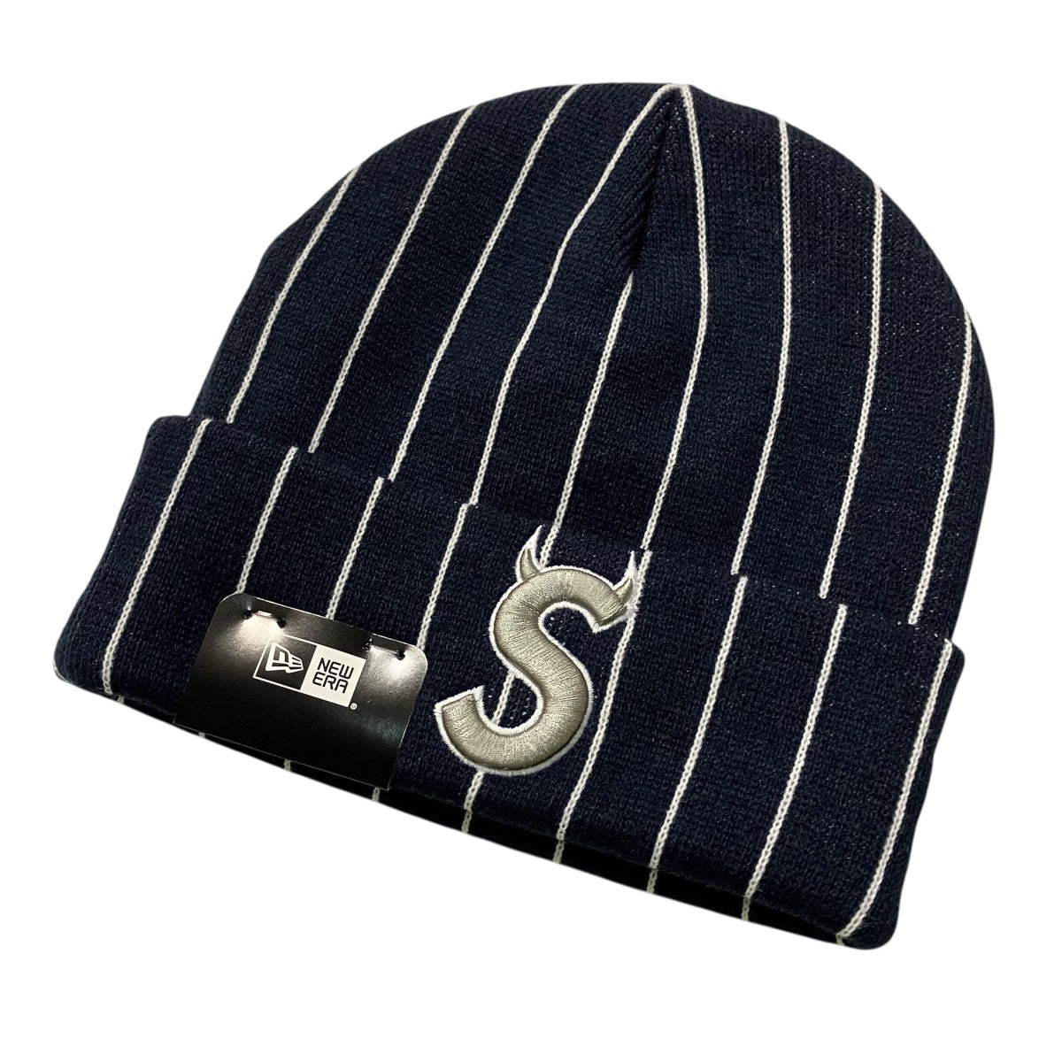 Supreme NEW ERA DEVIL S LOGO BEANIE STRIPEニット帽 古着・中古-1枚目のアイテム画像
