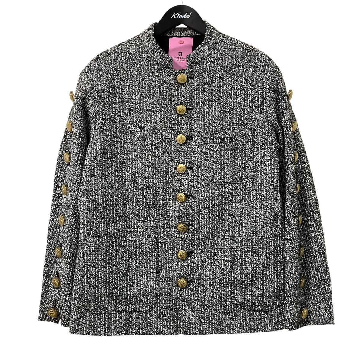 24AWMAO-COLLAR BUTTON JACKETツイードジャケットAZ242AO2049