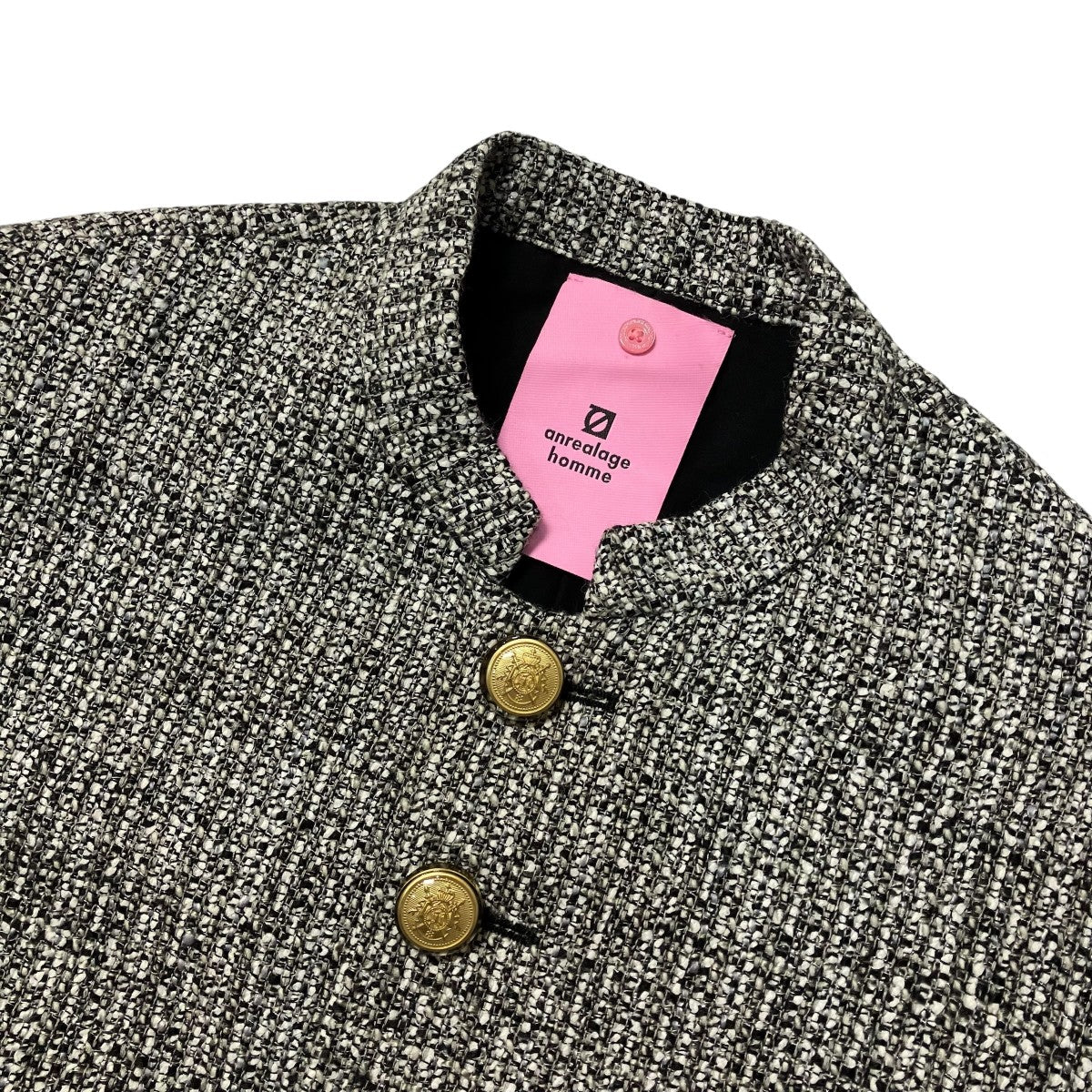 24AWMAO-COLLAR BUTTON JACKETツイードジャケットAZ242AO2049
