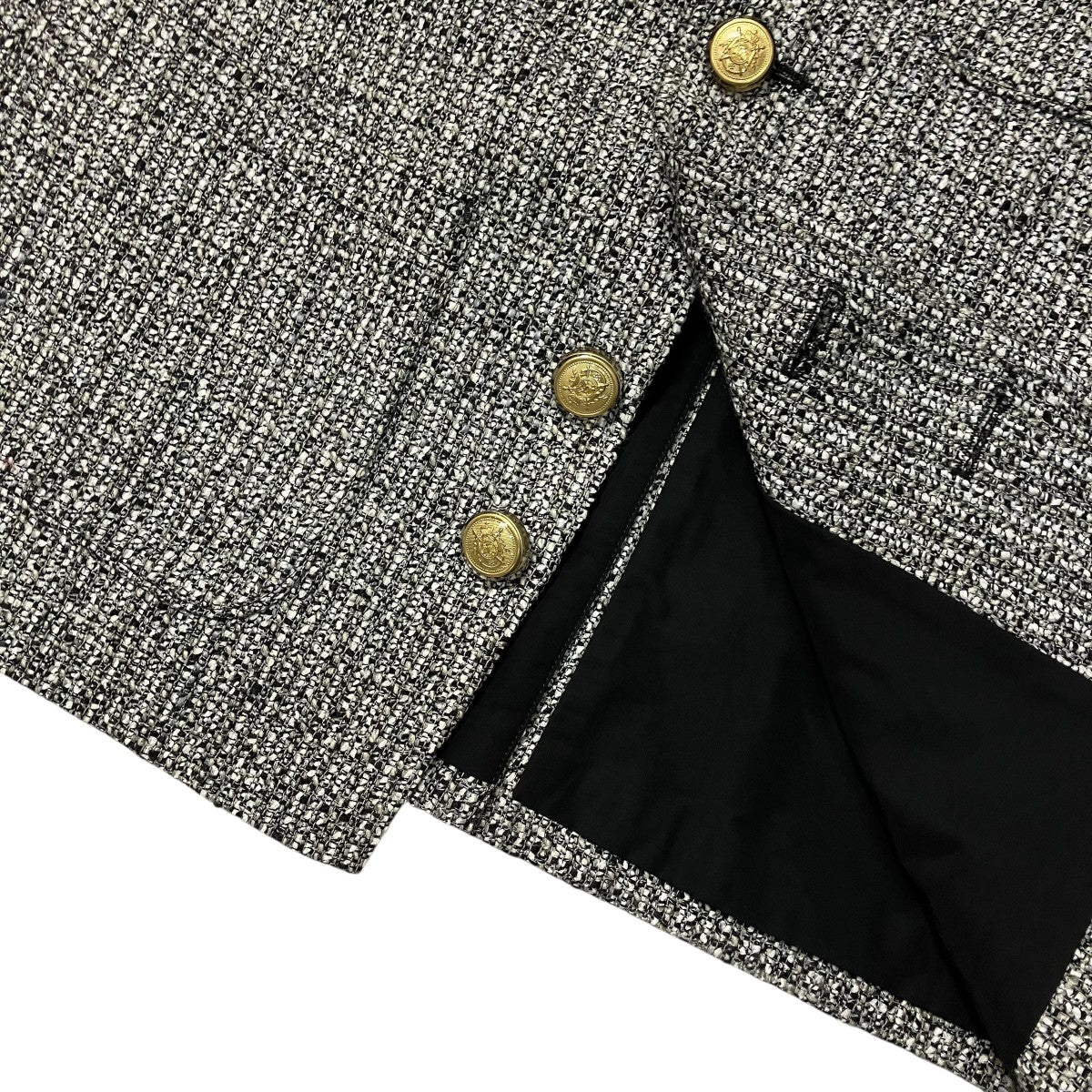 24AWMAO-COLLAR BUTTON JACKETツイードジャケットAZ242AO2049