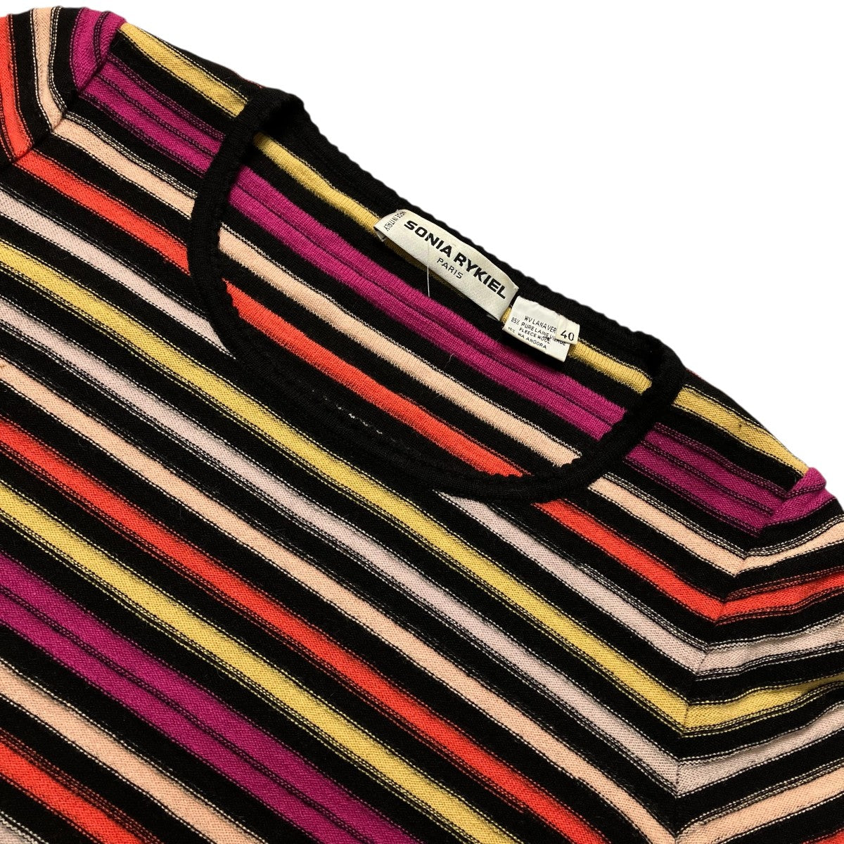 SONIA RYKIEL イタリア製 アンゴラ混グラデーションボーダーニット 古着・中古-3枚目のアイテム画像