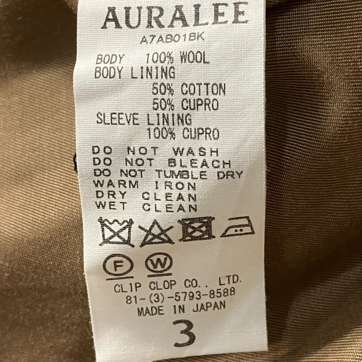 AURALEE 17AWWOOL KERSEY BLOUSONウールジャケットA7AB01BK 古着・中古-7枚目のアイテム画像