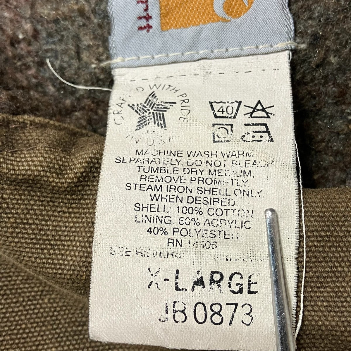 CarHartt 90sジャケットJB0873 ﾃﾞﾄﾛｲﾄｼﾞｬｹｯﾄ 古着・中古-9枚目のアイテム画像