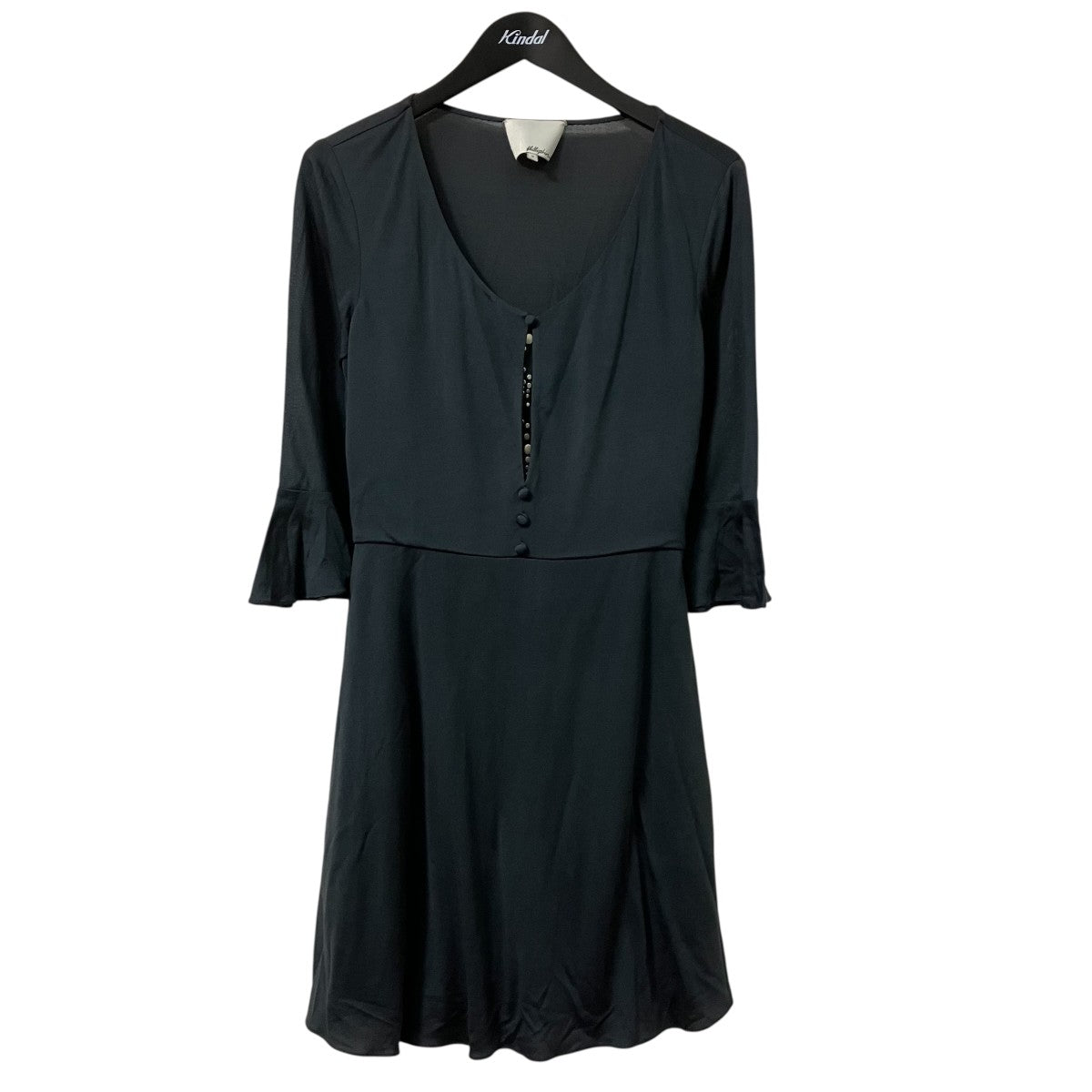 3．1 phillip lim Vネックフレアカットソー 古着・中古-1枚目のアイテム画像