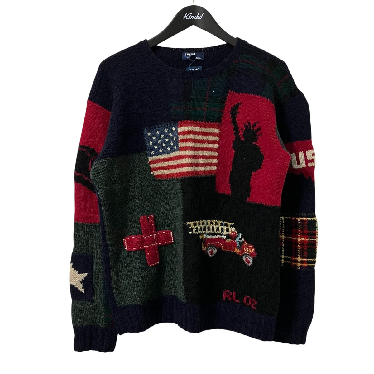 POLO RALPH LAUREN パッチワークニット 古着・中古-1枚目のアイテム画像
