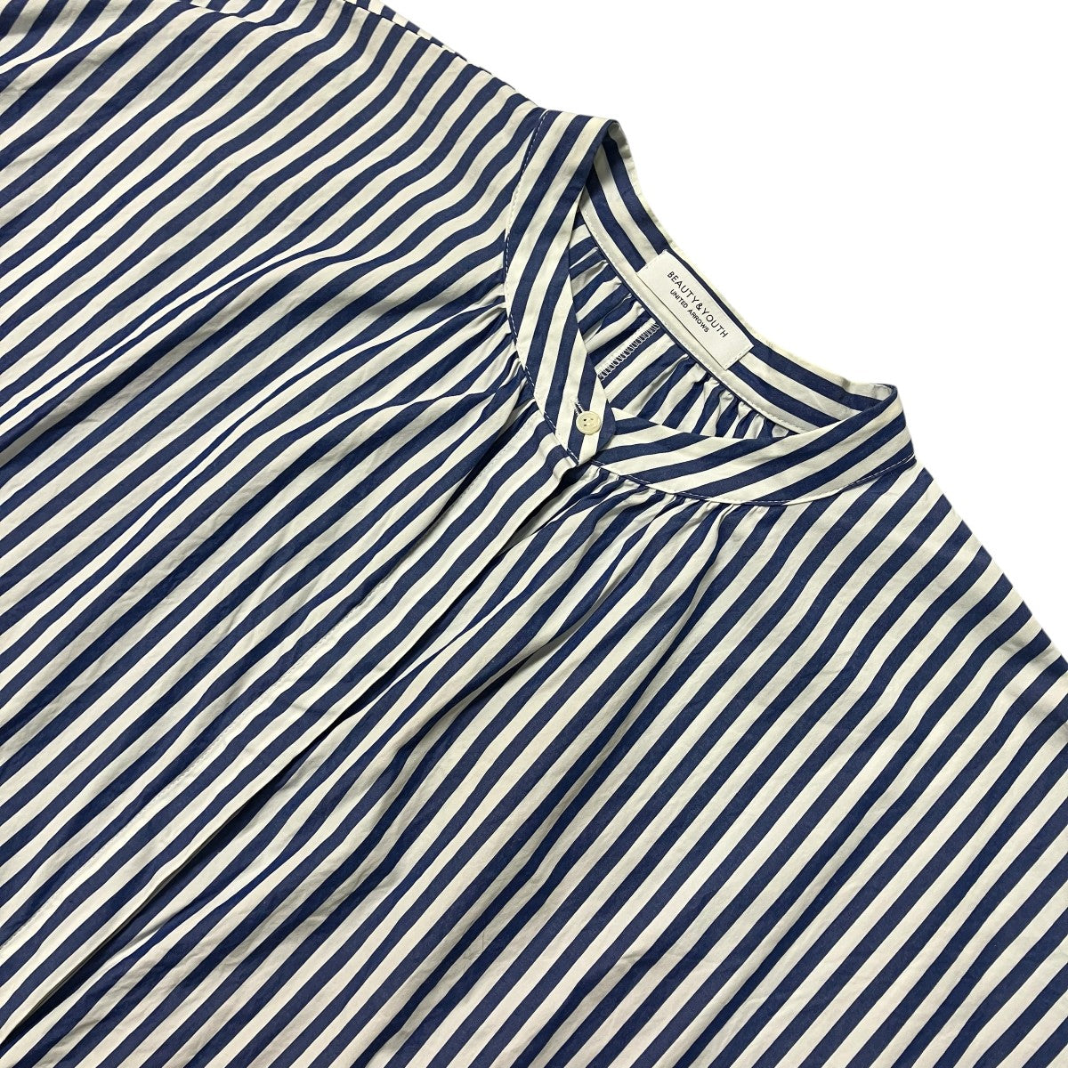 BEAUTY＆YOUTH スタンドカラーストライプロングシャツ1611-699-2227 古着・中古-3枚目のアイテム画像