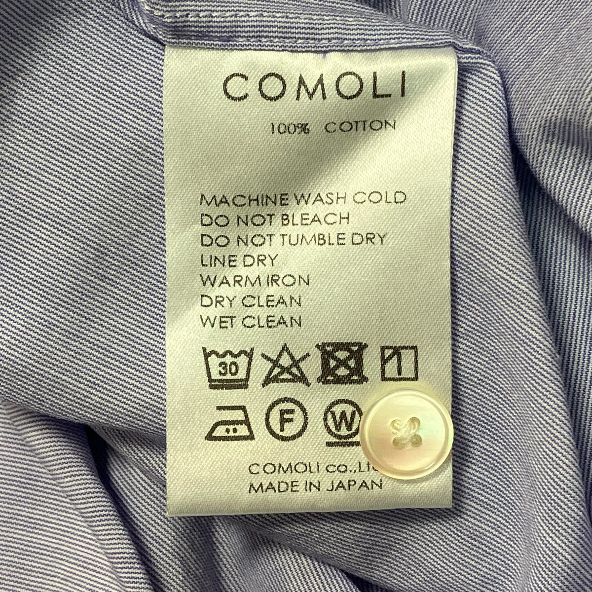 COMOLI バンドカラーシャツW03-02002 古着・中古-6枚目のアイテム画像